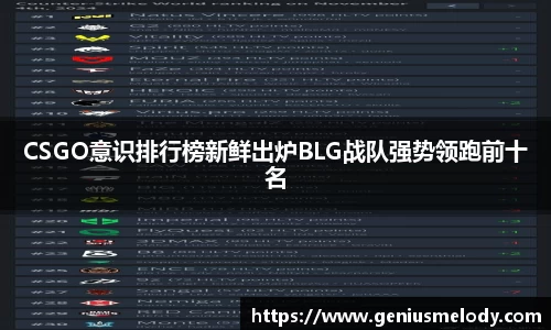 CSGO意识排行榜新鲜出炉BLG战队强势领跑前十名